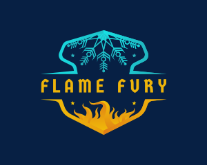 Snowflake Flame Air Condition logo design