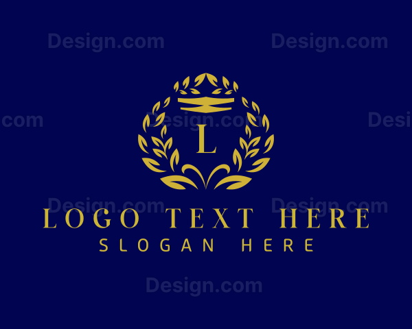 Elegant Crown Wreath Logo