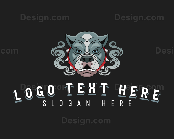 Pitbull Dog Smoke Logo