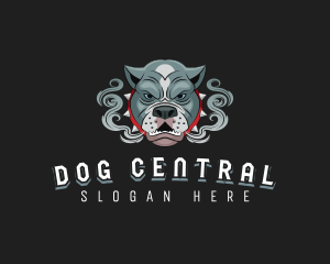 Pitbull Dog Smoke logo design