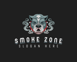 Pitbull Dog Smoke logo design