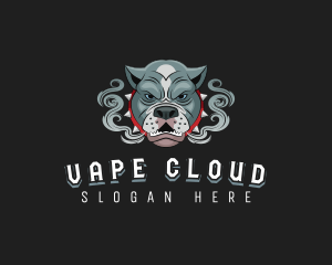 Pitbull Dog Smoke logo design