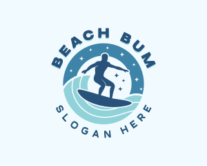 Ocean Wave Surfer logo design