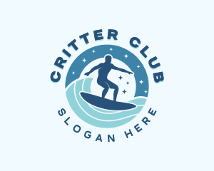 Ocean Wave Surfer logo design