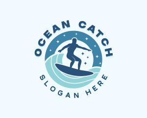 Ocean Wave Surfer logo design