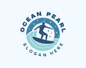 Ocean Wave Surfer logo design