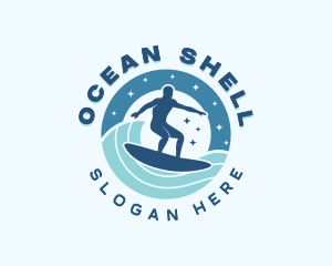 Ocean Wave Surfer logo design