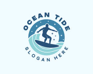 Ocean Wave Surfer logo design