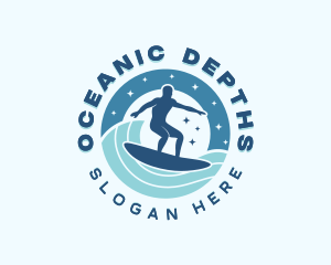 Ocean Wave Surfer logo design