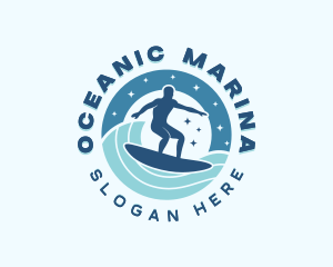 Ocean Wave Surfer logo design