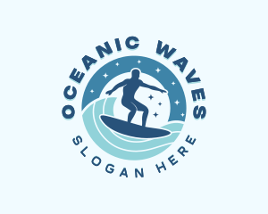 Ocean Wave Surfer logo design