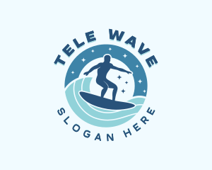 Ocean Wave Surfer logo design