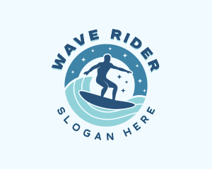 Ocean Wave Surfer logo design