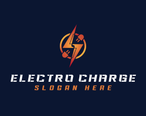 Robotic Lightning Power logo design