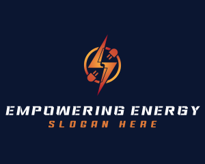 Robotic Lightning Power logo design