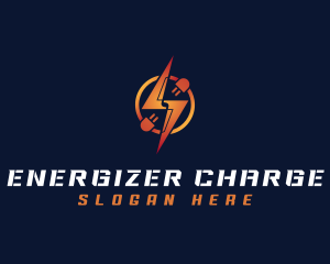 Robotic Lightning Power logo design