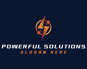 Robotic Lightning Power logo design