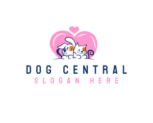 Heart Dog Cat logo design