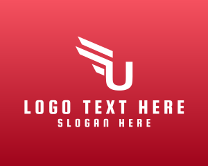 Logistics Wings Letter U logo