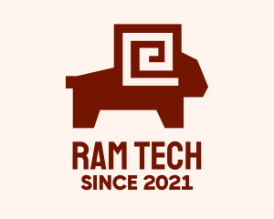 Red Maze Ram logo design