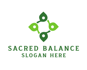 Leaf Wellness Cross logo design