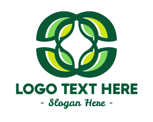 Green Organic Leaves logo