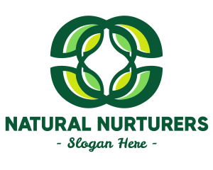 Green Organic Leaves logo design