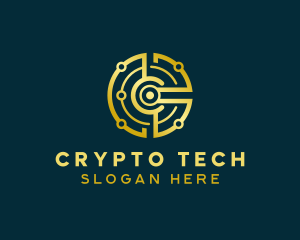 Crypto Fintech Letter C logo design