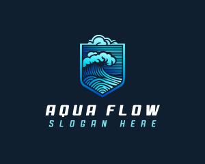 Tsunami Wave Cloud logo design