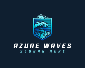 Tsunami Wave Cloud logo design