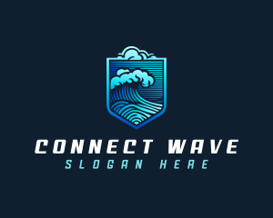 Tsunami Wave Cloud logo design