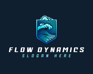 Tsunami Wave Cloud logo design