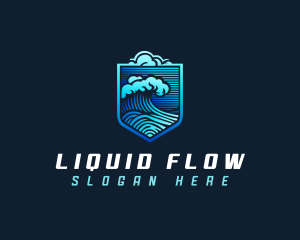 Tsunami Wave Cloud logo design