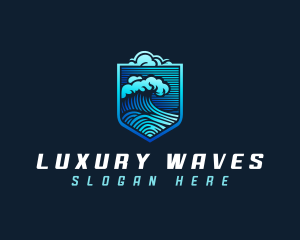 Tsunami Wave Cloud logo design