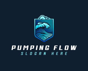 Tsunami Wave Cloud logo design