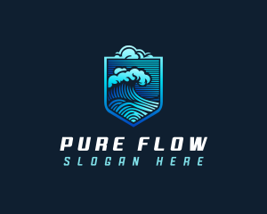 Tsunami Wave Cloud logo design