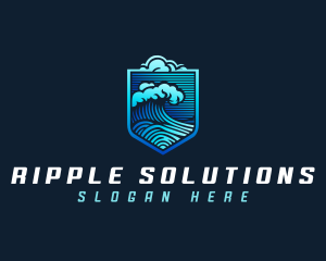 Tsunami Wave Cloud logo design