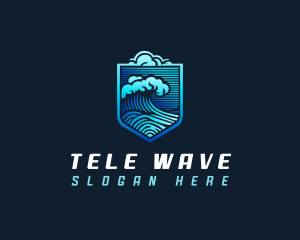 Tsunami Wave Cloud logo design