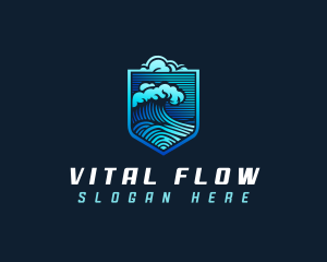 Tsunami Wave Cloud logo design