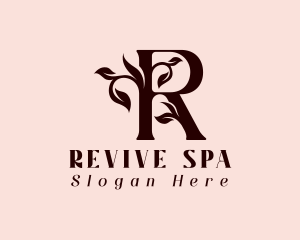 Leaf Spa Letter R logo design