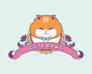 Cute Cartoon Cat logo design