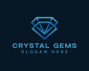 Crystal Diamond Gem logo design