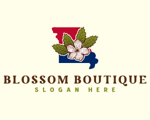 Missouri Botanical Hawthorn Blossom logo design