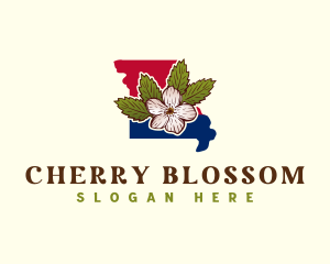 Missouri Botanical Hawthorn Blossom logo design