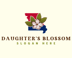 Missouri Botanical Hawthorn Blossom logo design