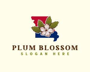 Missouri Botanical Hawthorn Blossom logo design