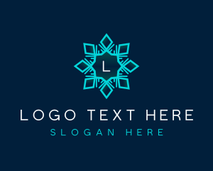 Winter Ice Snowflake logo