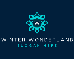 Winter Ice Snowflake logo
