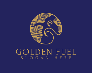 Premium Golden Earth logo design