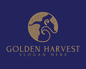 Premium Golden Earth logo design